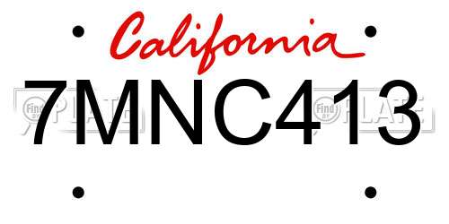 7MNC413 California License Plate