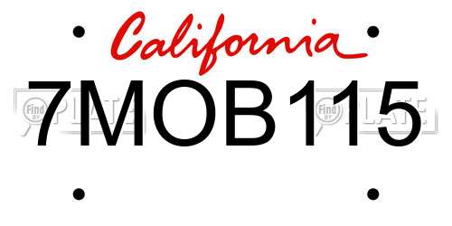 7MOB115 California License Plate