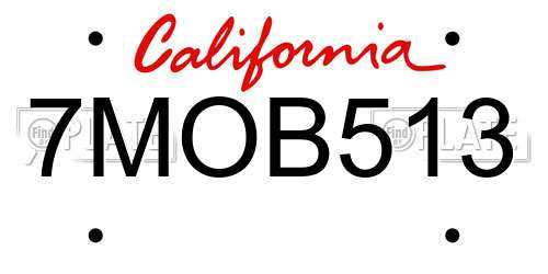 7MOB513 California License Plate