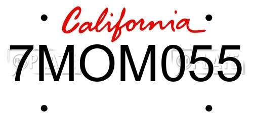 7MOM055 California License Plate
