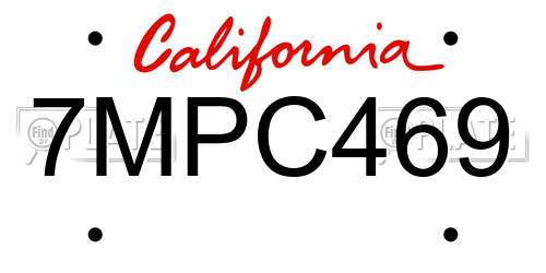7MPC469 California License Plate
