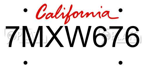 7MXW676 license plate in CA state