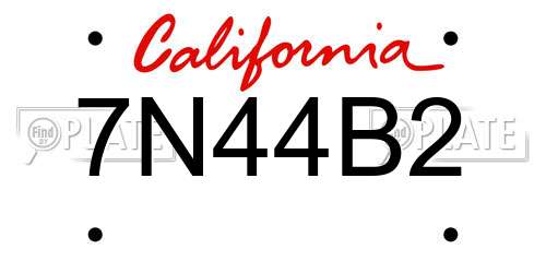 7N44B2 California License Plate