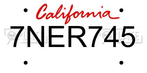 7NER745 California License Plate