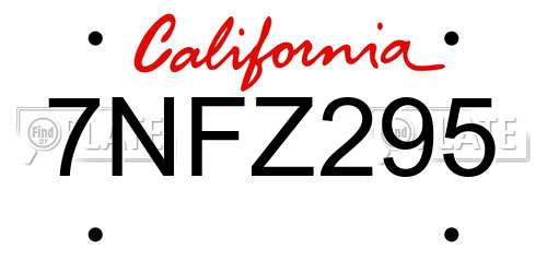 7NFZ295 California License Plate