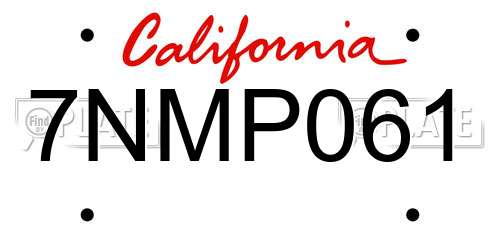 7NMP061 California License Plate