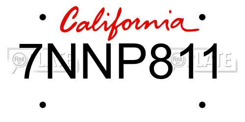 7NNP811 California License Plate