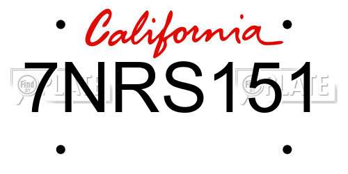 7NRS151 California License Plate