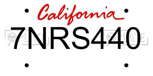 7NRS440 California License Plate