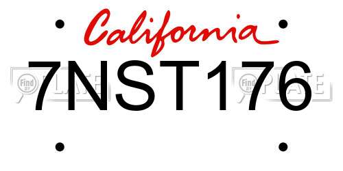 7NST176 California License Plate