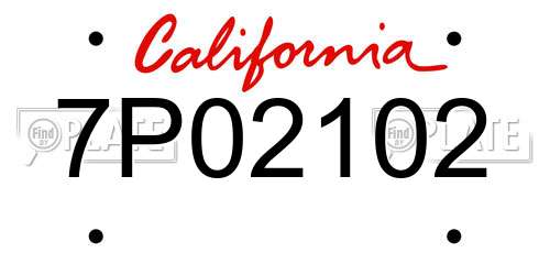 7P02102 California License Plate