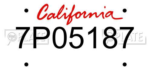 7P05187 California License Plate