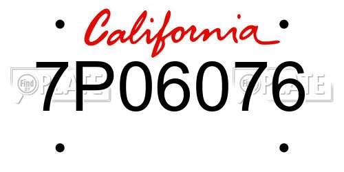 7P06076 California License Plate
