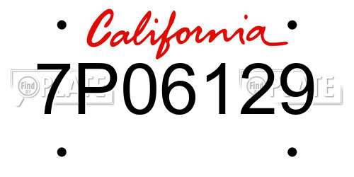 7P06129 California License Plate