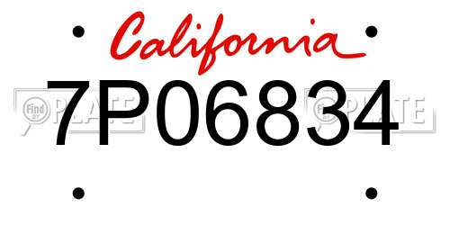7P06834 California License Plate
