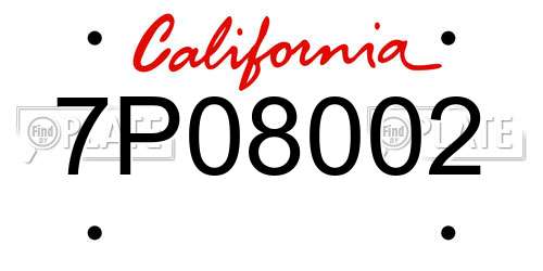 7P08002 California License Plate
