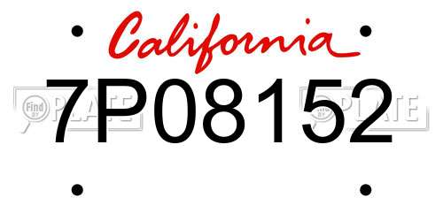 7P08152 California License Plate