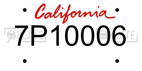 7P10006 California License Plate