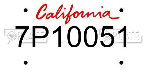 7P10051 California License Plate