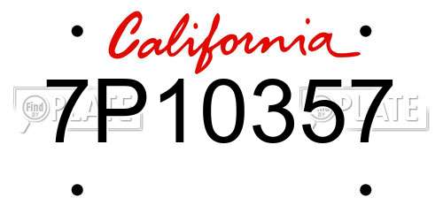 7P10357 California License Plate