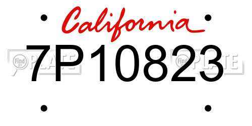 7P10823 California License Plate