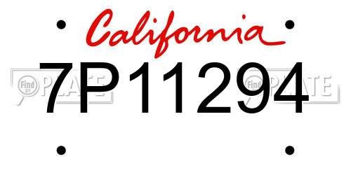 7P11294 California License Plate