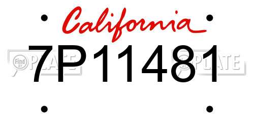 7P11481 California License Plate