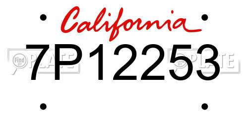 7P12253 California License Plate