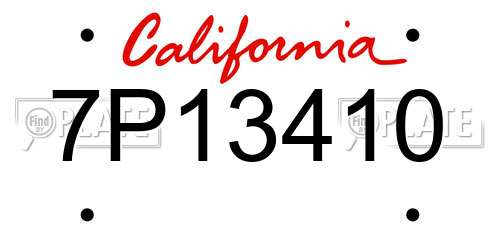 7P13410 California License Plate