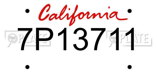 7P13711 California License Plate