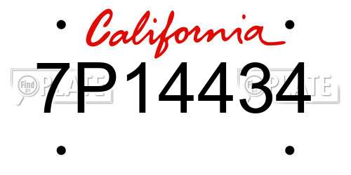7P14434 California License Plate