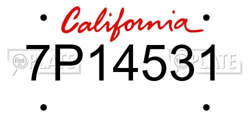 7P14531 California License Plate