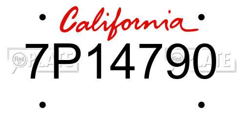 7P14790 California License Plate
