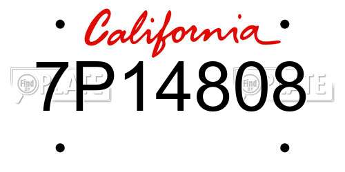 7P14808 California License Plate