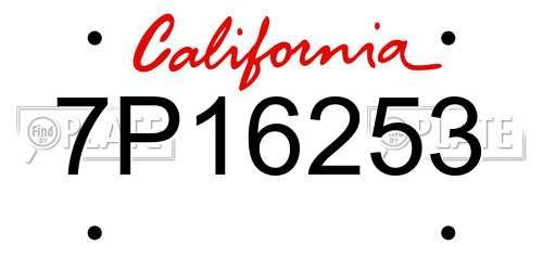 7P16253 California License Plate