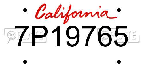 7P19765 California License Plate
