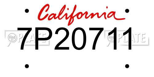 7P20711 California License Plate