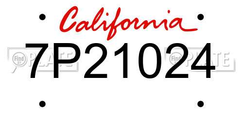 7P21024 California License Plate