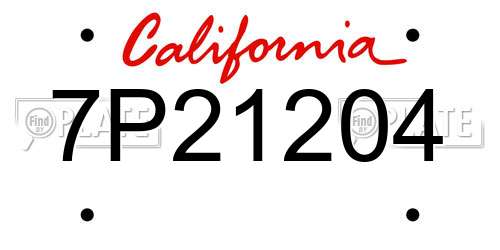 7P21204 California License Plate