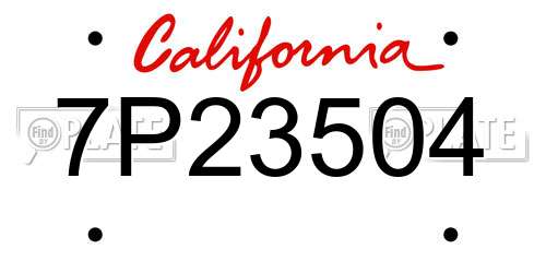 7P23504 California License Plate