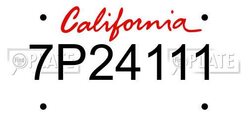 7P24111 California License Plate