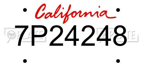 7P24248 California License Plate