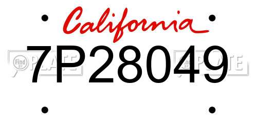 7P28049 California License Plate