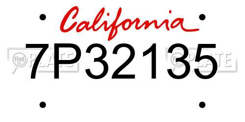 7P32135 California License Plate