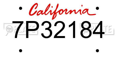 7P32184 California License Plate
