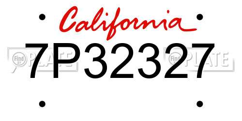7P32327 California License Plate