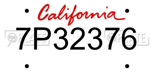 7P32376 California License Plate