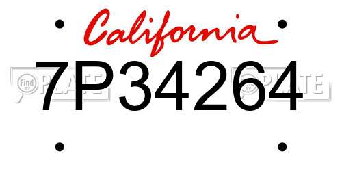7P34264 California License Plate