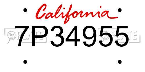 7P34955 California License Plate