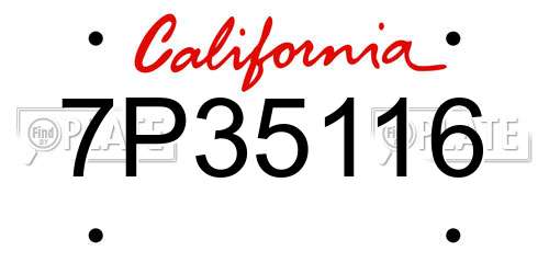 7P35116 California License Plate